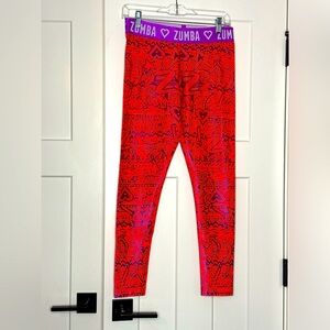 Love Zumba orange and purple Neon Leggings - L